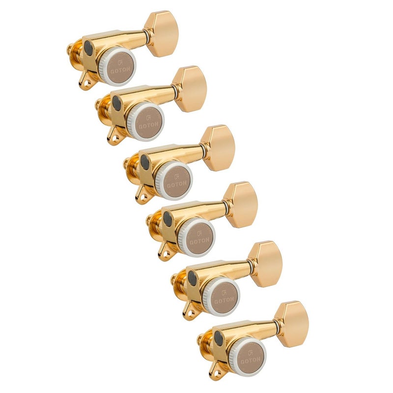 Gotoh Magnum Lock-Trad 6-In-Line Guitar Tuners, Gold - Image 1